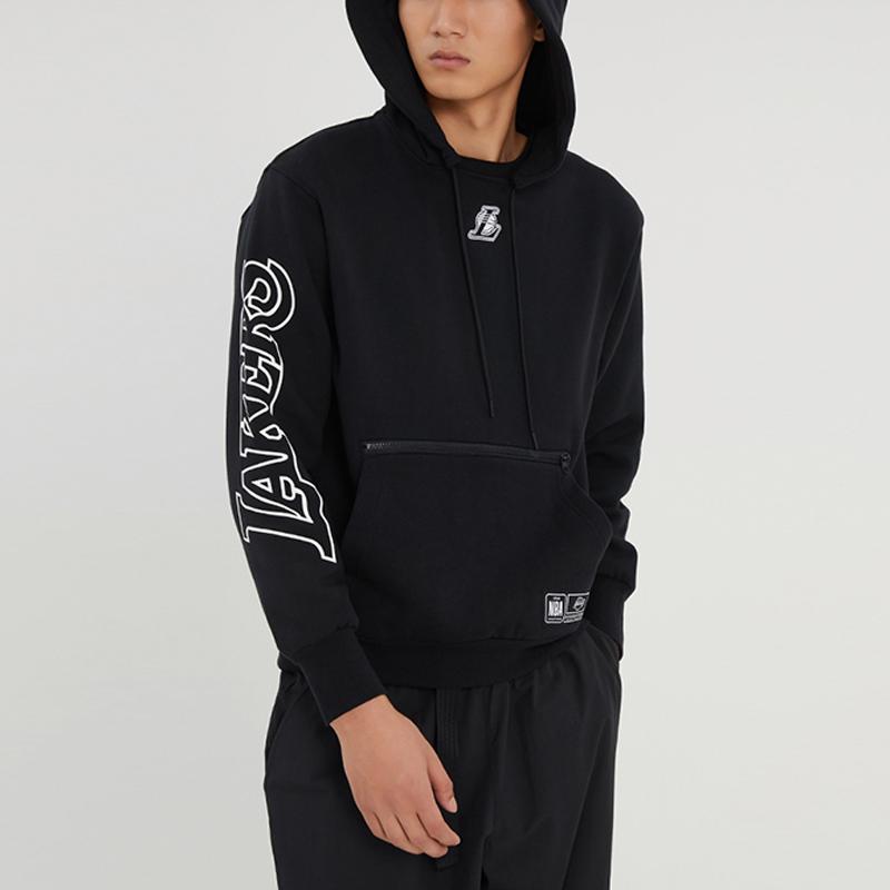 Jordan Men's Air Jordan NBA Los Angeles Lakers Printing Knit Fleece Pullover Black DH9454-010