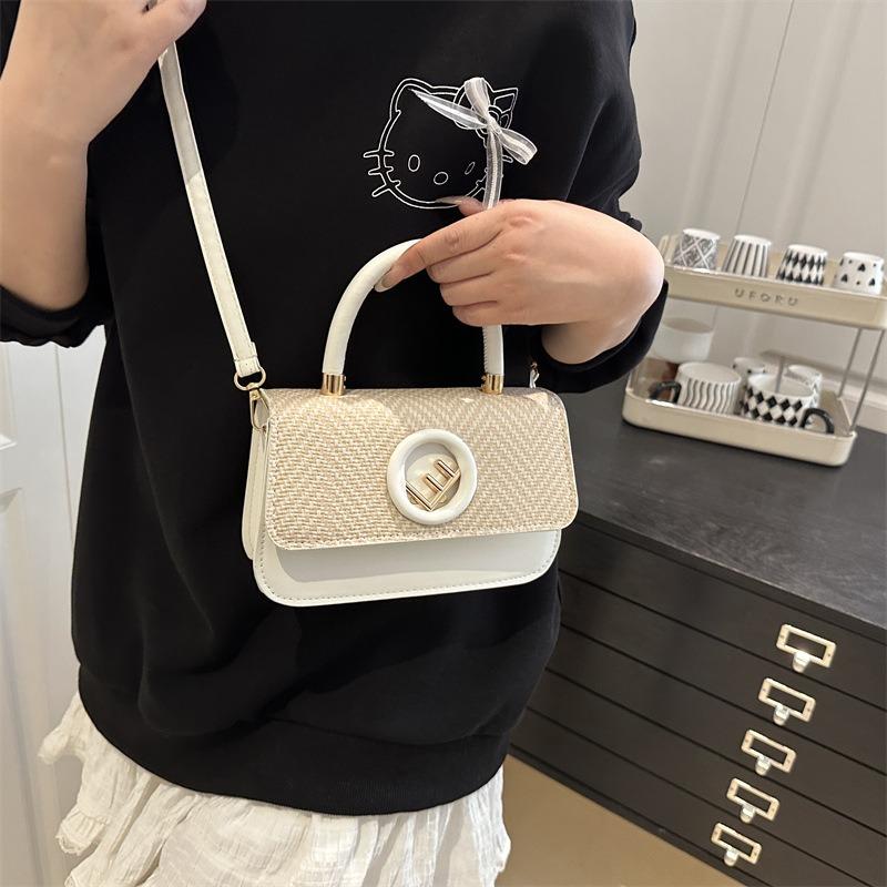 Portable Small Square Bag Femininity Solid Color Simple Summer New Fashion Texture Premium Shoulder Messenger Bag
