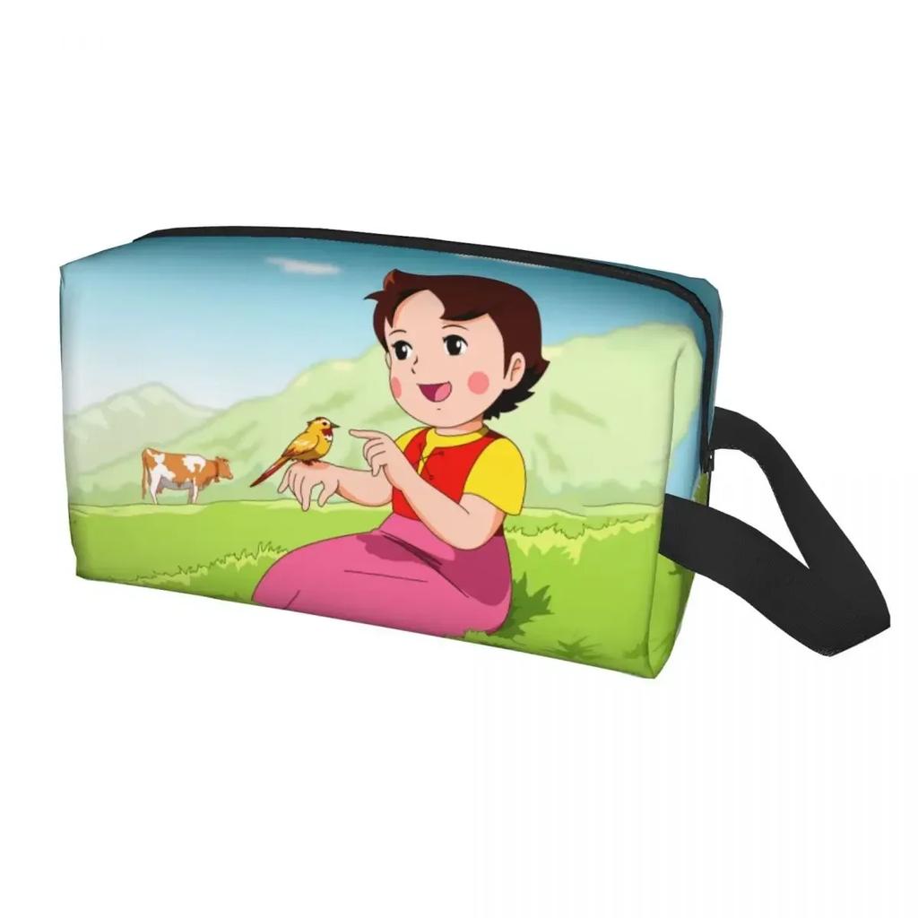Heidi Peter And Grandpa Family Travel Cosmetic Bag Alps Mountain Anime Makeup Toiletry Organizer Ladies Beauty Storage Dopp Kit