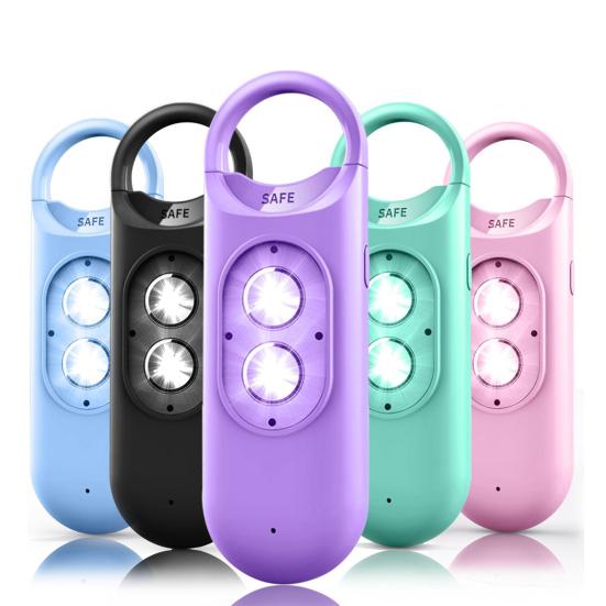 Wiederaufladbarer Sicherheitsalarm-Schlüsselanhänger 130dB Lauter Alarm mit LED-Blitzlicht Schlüssel Rucksack Wasser