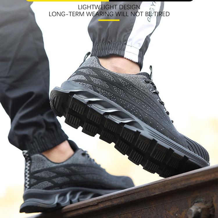 Schuhe schützende, atmungsaktive, leichte, bruchsichere und durchdringende Stahl-Baotou-Arbeitsschuhe für Herren, Sicherheitsschuhe