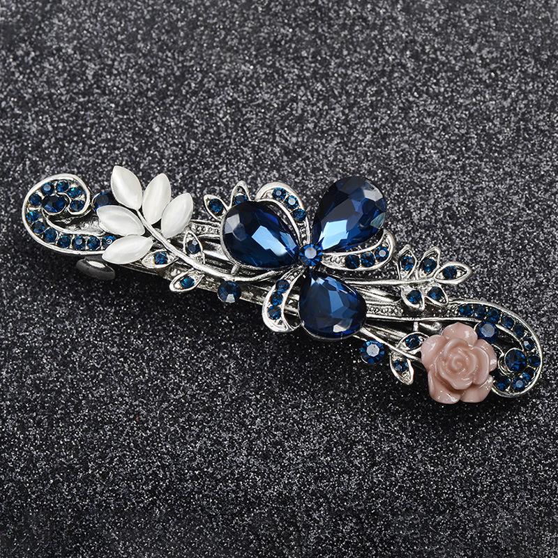 Koreanische Strass Haarnadel Hinterkopf Federclip Eleganter Top Clip Haarschmuck Pferdeschwanzclip Damen Haarnadel Erwachsener Clip Kopfschmuck