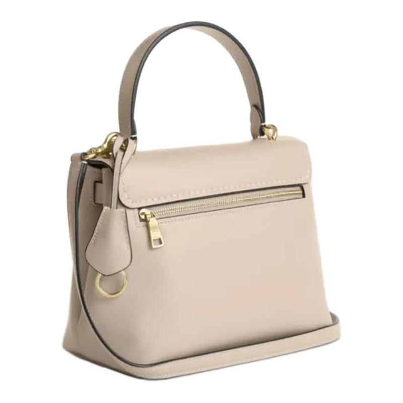 Coach Emory 25 Metallbeschläge Schulter-Crossbody Glattes Leder Handtasche Mittel für Damen Haferflocken