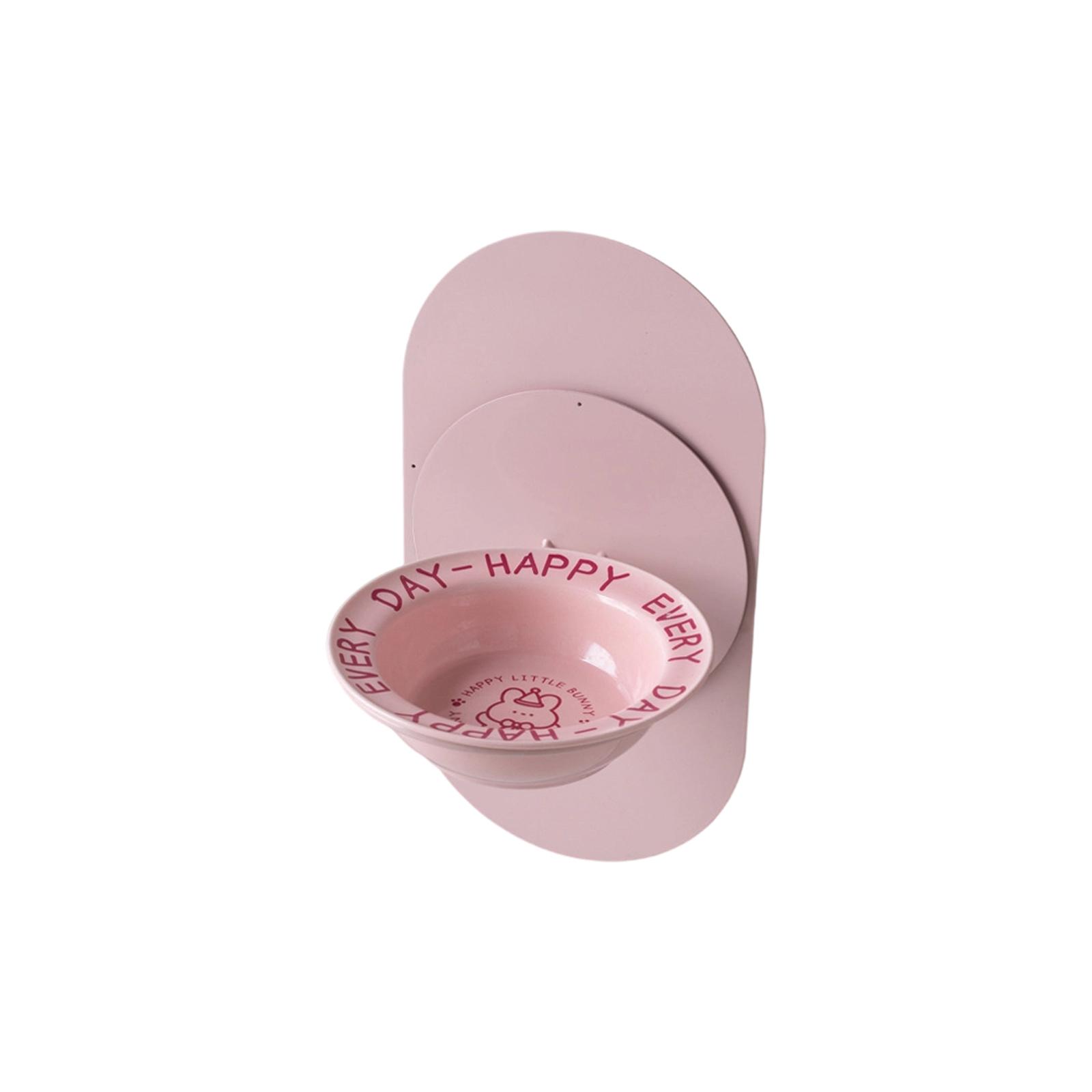 Ceramic Flying Saucer Pet Bowl: Neck-Protecting, -Spill Magnetic Wall-Mount (Adjustable Height/Angle) For Cats & Dogs One Size