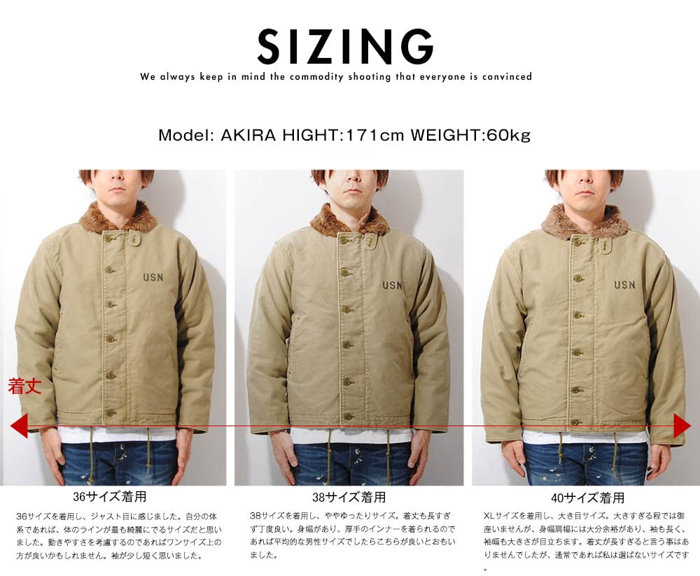 Deck Jacket Distressed Military Jacket Boa Back [Houston] N-1 Men's (38(M), Navy)