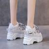 Fashion 9CM Autumn Women's Casual Sports Shoes High Platform Lacu-up Shoes Comfortable Women's Chunky Sneakers Breathable Outdoor Shoes