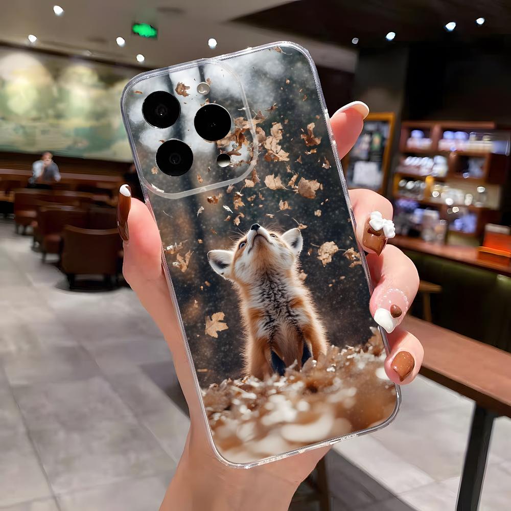 Leaves Fall Fox Halloween Phone Case For IPhone 17 Air 16 E 15 14 8 7 Plus 13 12 Mini 11 Pro Max Anti Transparent Drop Cover