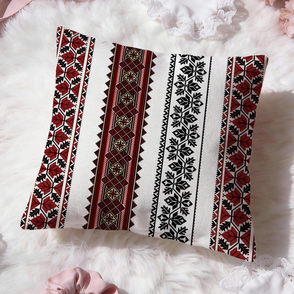 Artistic Border Cushion Cover Premium Comfort Reversible Pillow Cove Two In One Design for Any Room  Car Interior