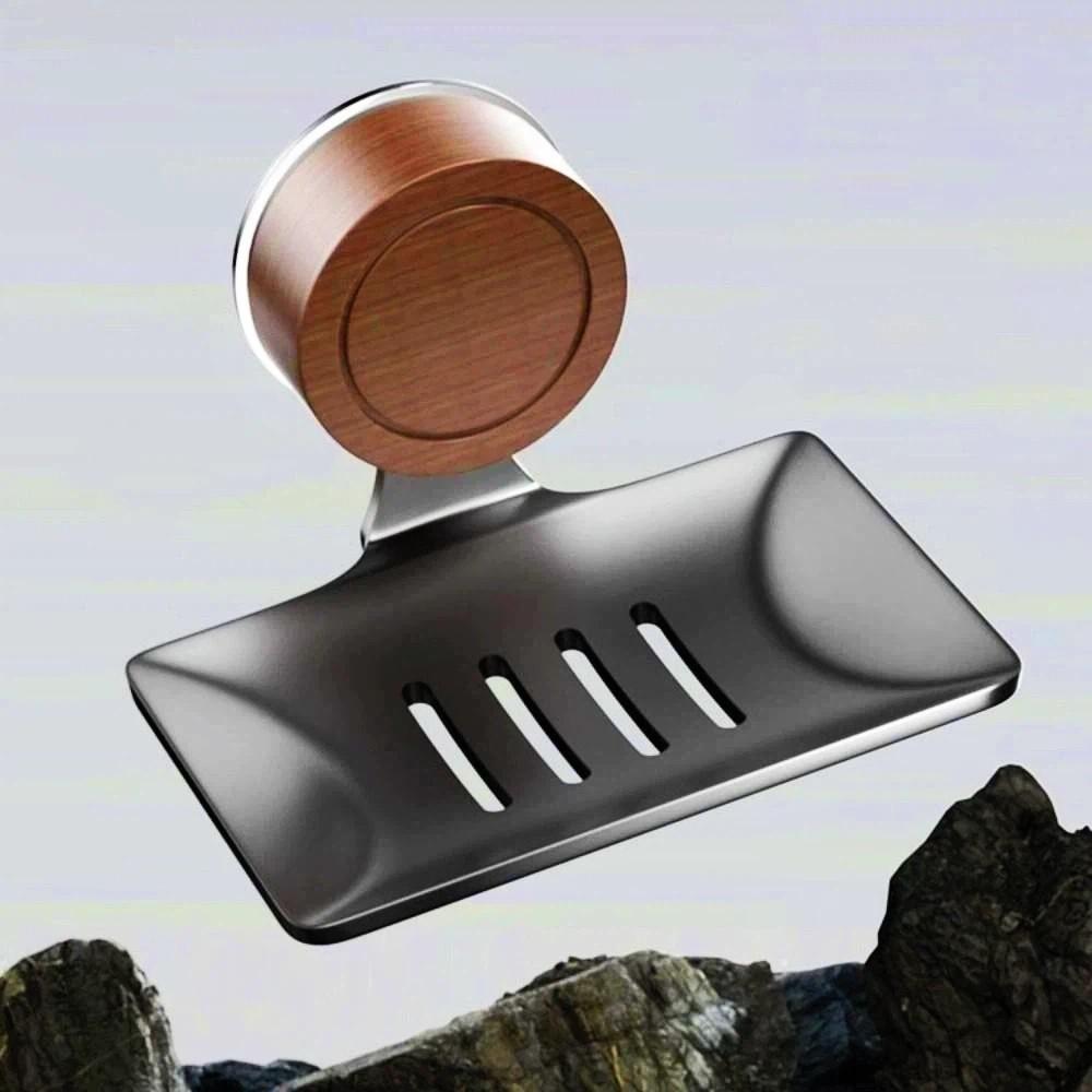 Self-draining Soap Box Suction Cup Drying Rack Punch-free Soap Dish  Shower