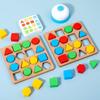 Wooden Geometric Shape Matching Game for Children's Education and Parent-Child Interaction