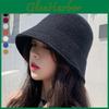 Women Cmw Wool Hat Bucket Drawstring Fisherman Vintage Knitted Basin