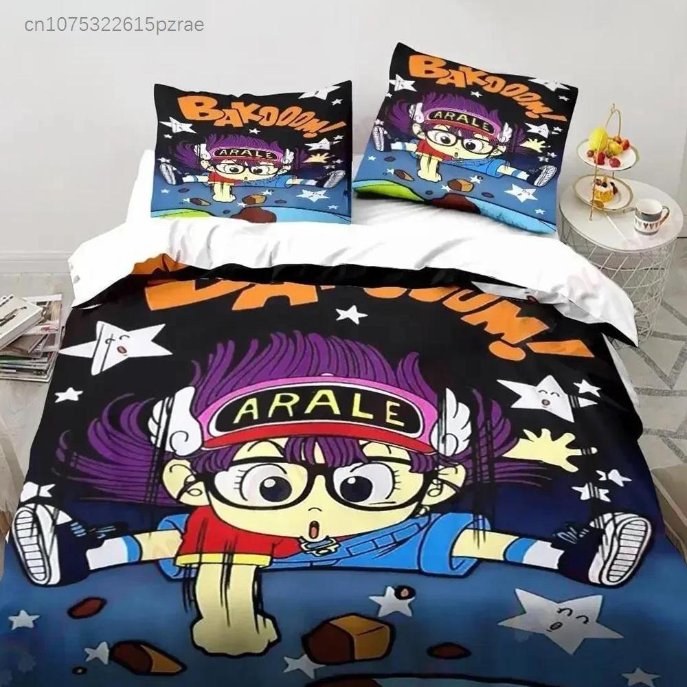 Cartoon DR S-Slump Arale Anime Bettwäsche-Set Bedrucktes Bettwäsche-Set Mit Kissenbezug Bettdeckenbezug Weich Queen King Size Bettwäsche Zuhause