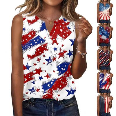 Square Collar Tank Top Women Print Tank Tee Casual Loose Fit Sleeveless Shirt