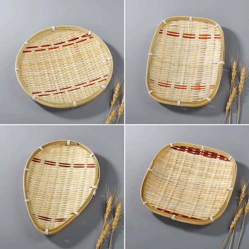 Bamboo Woven Pastry Trays, Small Baskets, Tea And Fruit Baskets, Traditional Chinese Handmade Baskets