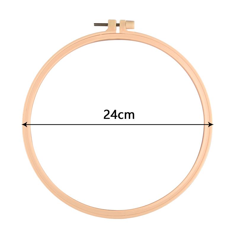 Sewing Tool Round Oval Wooden Color Embroidery Hoops Frame Set Plastic Embroidery Hoop Rings For DIY Cross Stitch Needle Craft