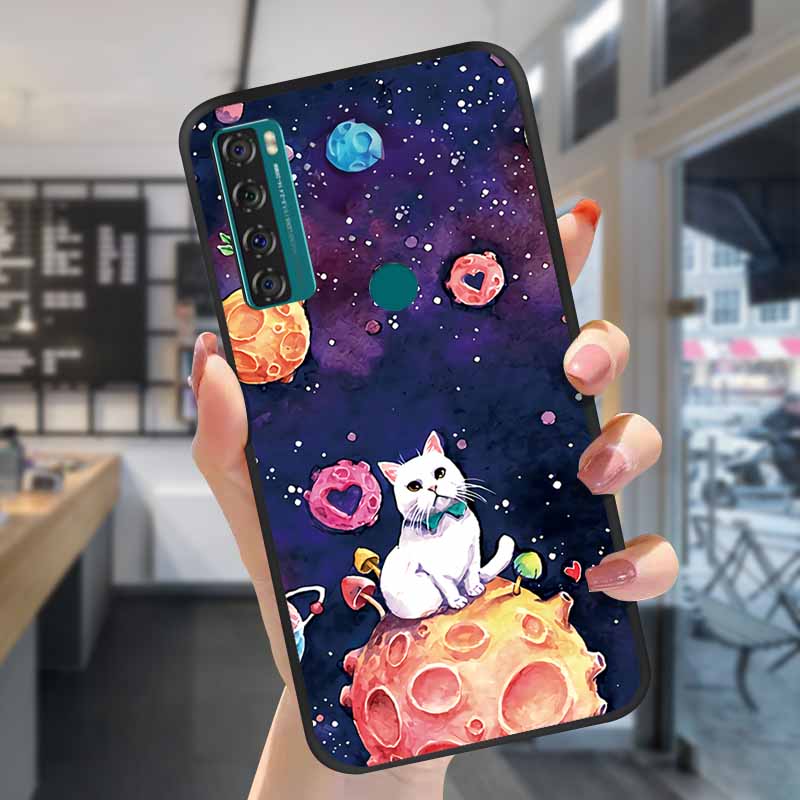 For TCL 20S Cases 20L 20se 20L+ 3D Relief Floral Silicone Emboss Covers For TCL 20S Back Cases Protective Coques Fundas TCL 20SE