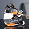 Boys' leather-faced athletic shoes, spring collection, breathable mesh design, suitable for older children, basketball shoes, running and training