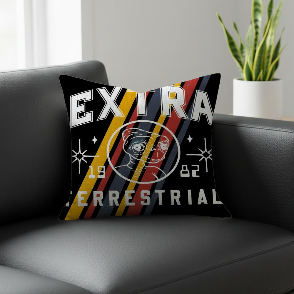 Movie ET the ExtraTerrestrial Cushion Cover Natural Linen Pillowcase Set AllinOne Decor for Sofa Bedroom Chair