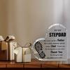 2D Flat Acrylic Clear Stepfather Gift Desk Decor Plaque, Footprint Design, Suitable for Wall Decoration, Porch, Room, Villa, Accents Home, Hallway, or