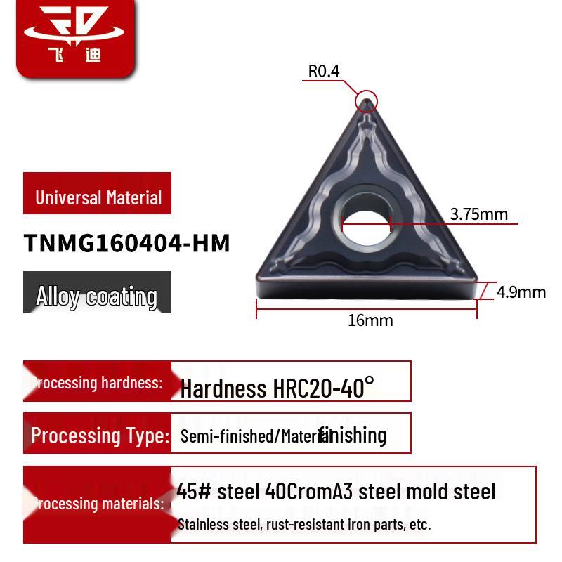 Dreieckiger Hartmetall-CNC-Drehmeißel für Edelstahl - TNMG1604/08/12
