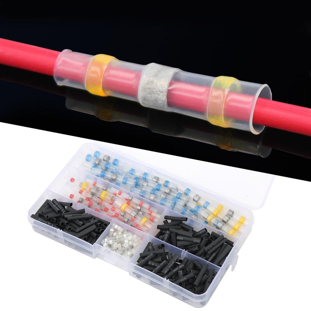 300pcs Heat Shrink Butt Crimp Connector Tube Waterproof Solder Sleeve Wire Connector Set