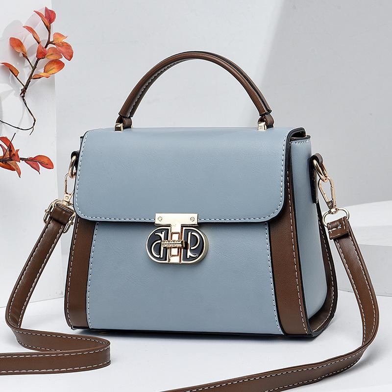 

Women s bag splicing texture minibag Women s shoulder bag Cross-border bag Versatile small square bag bags 22*11*17*7 небесно-голубой