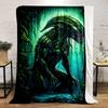 1PC Alien Creature Standing In Forest Printed Blanket All Seasons Multi-purpose Blanket Suitable for Sofa, Camping, Travel, Car