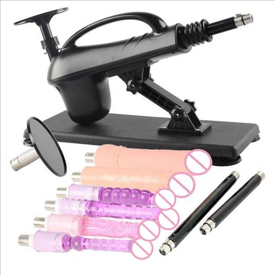 Portable Automatic Sex Machine with Different Dildos for Female Masturbation ,Pumping Gun for Couple ,Uniqu Sex Toy