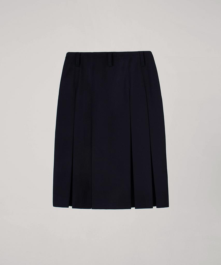 Obeodyupeulleeo Wool Pleated Skirt_Navy