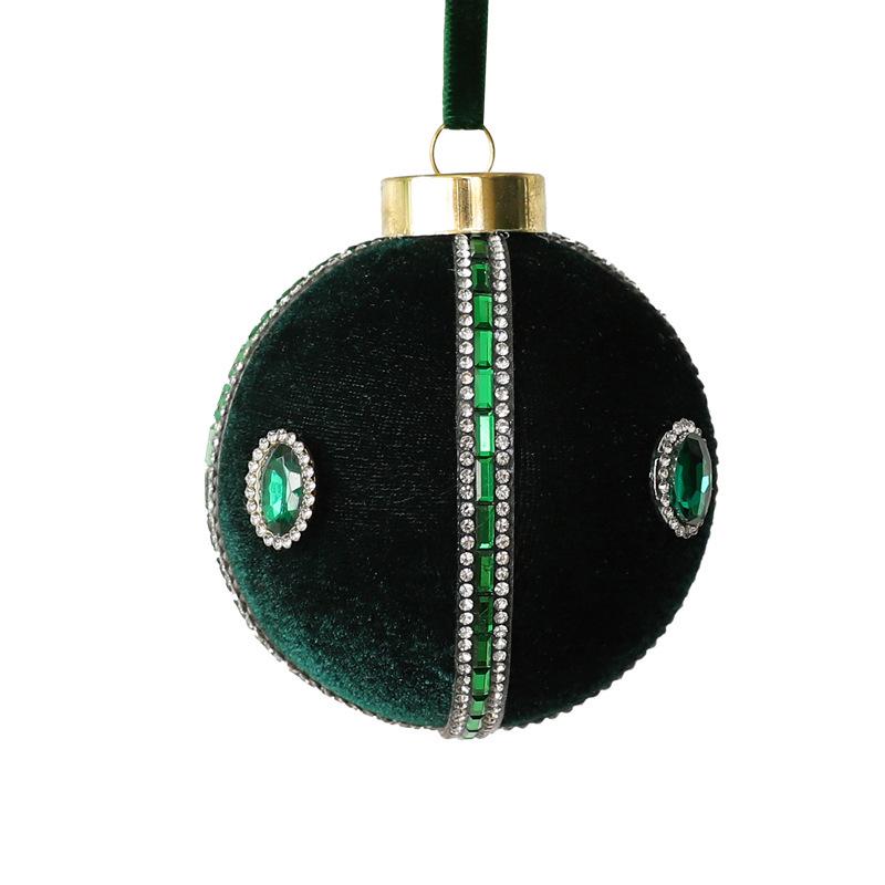 New Fabric Gem Christmas Tree Patchwork Ball Decoration Pendant