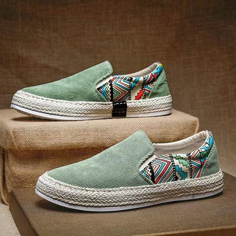 Ice shoes men's spring and summer breathable thin men's canvas shoes casual board shoes one pedal soft sole non-slip versatile