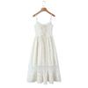 2026 Chic Lace Sweetheart Patchwork V-Neck Midi Dress with Open Back