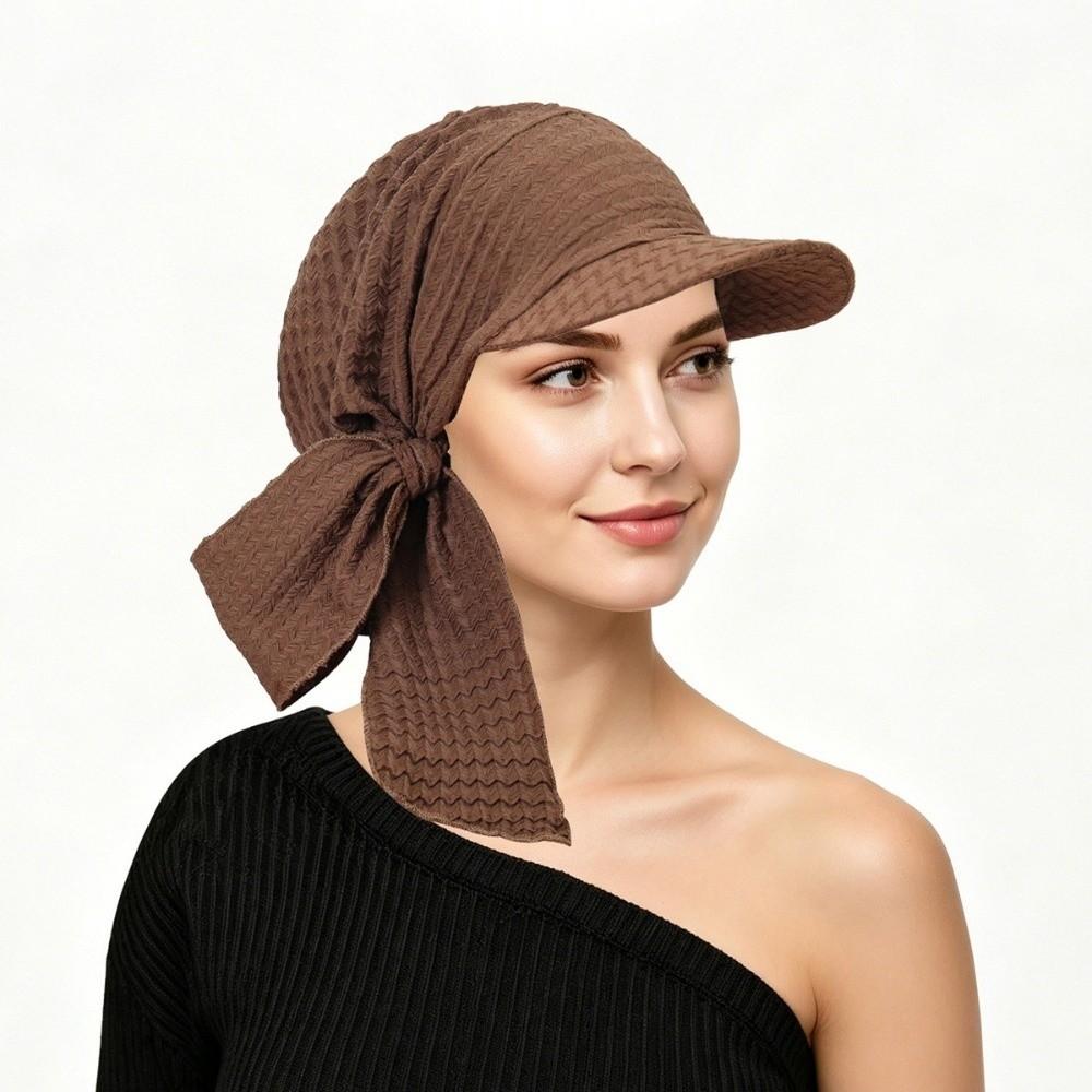 Sun Protection Turban Hat Curved Brim Sunshade Hat Casual Fabric Headscarf Outdoor