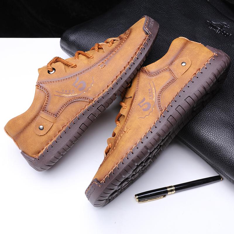 Jarní/Podzimní móda Pánské velké mokasíny Ručně vyráběné pánské kožené boty Boty do auta Pánské mokasíny
