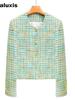 Women's New Autumn Short Jacket, Petite Elegant Oversized Tweed Cardigan Top