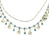 The Little Mermaid Blue Seashell Double-Layer Gold Choker Necklace