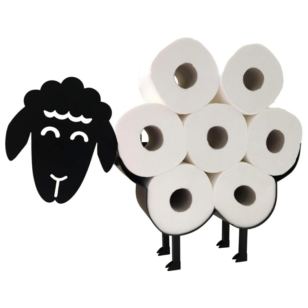 Holder stand hanger shelf for toilet paper rolls sheep lamb bathroom