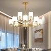 modern creative living room Chandeliers glass lampshade golden black ceiling light dining room hotel home lighting decoration