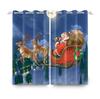 Merry Christmas Curtains Festival Home Interior Set Double Layer Windows Suitable Bedroom Light Blocking Made Of Polyester Decor Window Treatment
