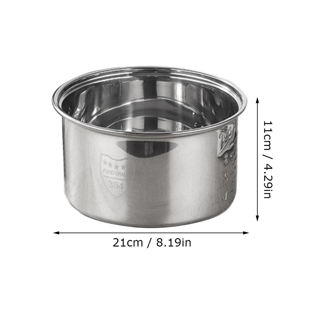 3L 304 Stainless Steel Rice Cooker Inner Container Non Stick Cooking Pot Replacement Rice Cooker Liner Replacement Accessories