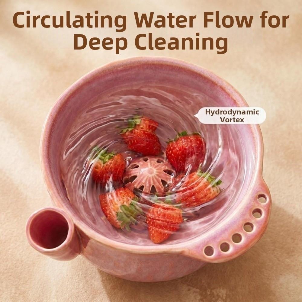 Self-spinning Fruit Washing Bowl Large Capacity Self-Rotating Fruit Cleaner Healthy Eating