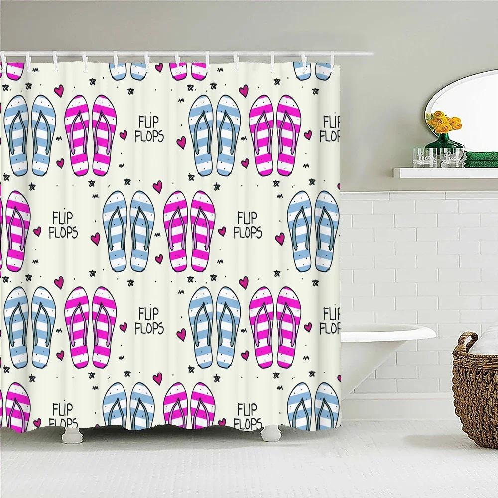 Sunlight Beach Waterproof Fabric Shower Curtains 3D Printing Palm Tree Bath Curtain For Bathroom Bathtub Decoration With Hooks