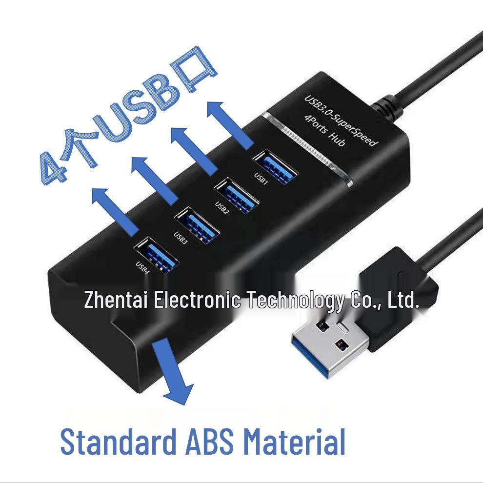 Universal USB 3.0 One-to-Four Hub for Desktop & Laptop Expansion