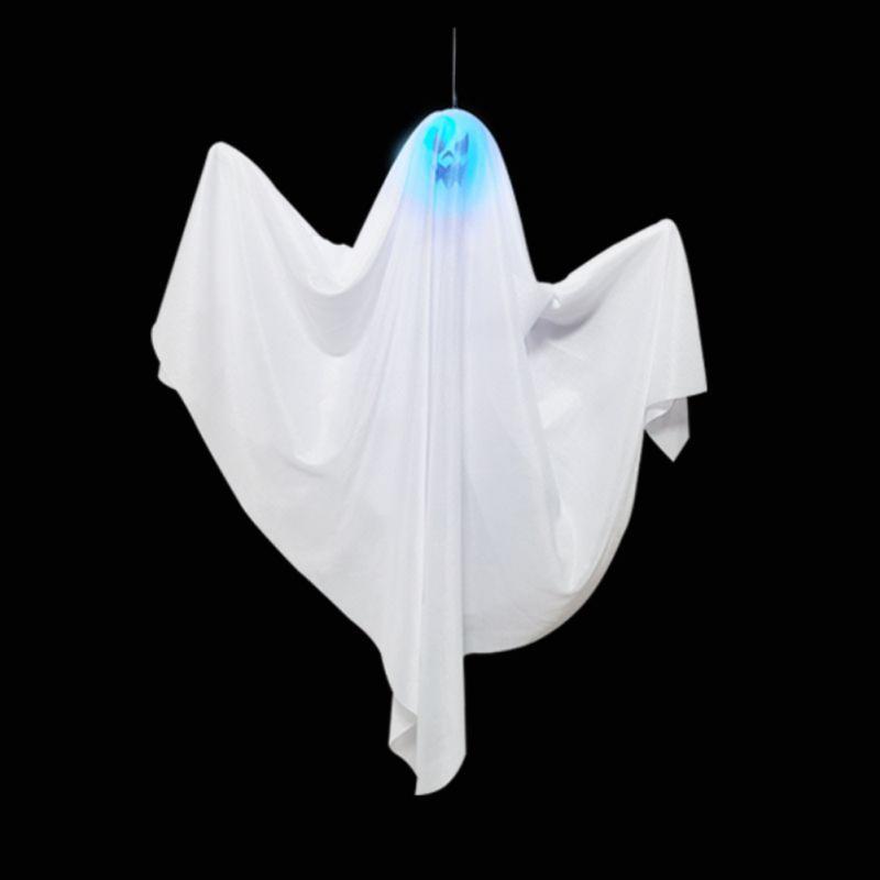 Halloween Ghost Hanging Decorations Halloween Hanging Light Up White Flying Ghosts Tree Window Wall Scary Ornament 65*60cm