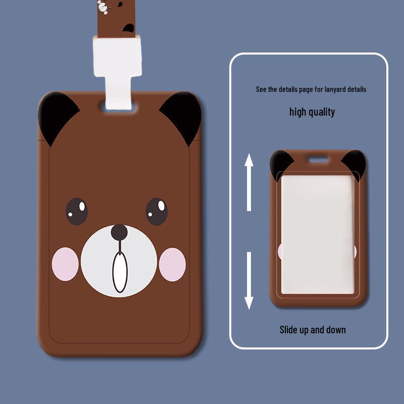 Cartoon Animal Sliding Card Holder for School or Work IDs