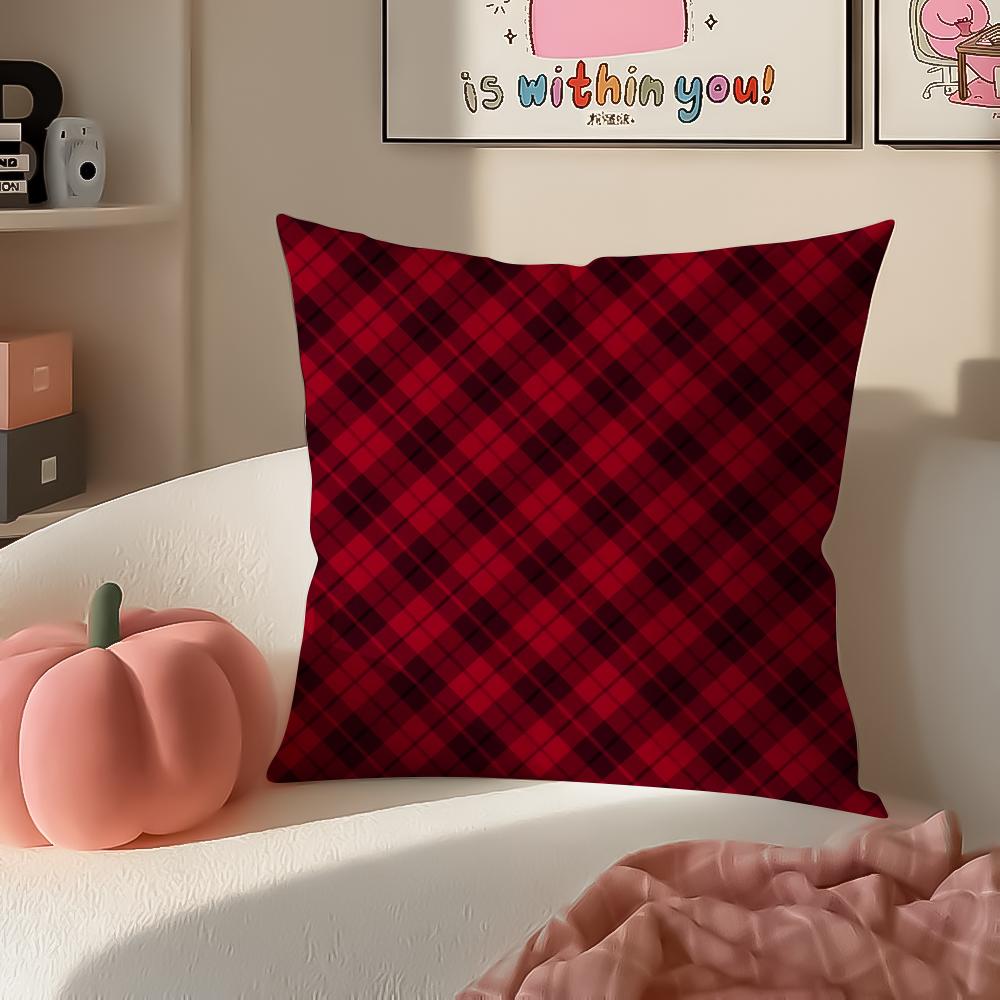 Classic Plaid Scottish attern NNordic Scottish Cushion Cover Pillowcase Short Plush Invisible zipper Room Sofa Cushion Cover