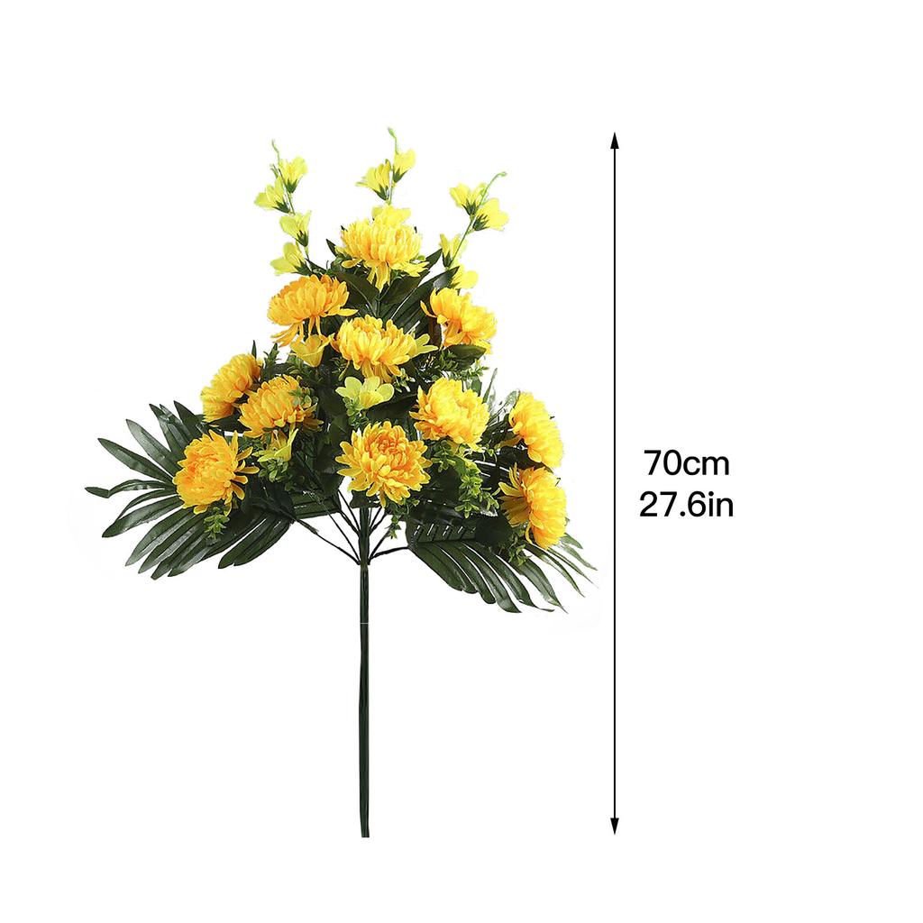 19 Head Chrysanthemum Sacrificial Tomb Flowers Artificial Flowers for Sacrifice and Tomb Sweeping White Yellow