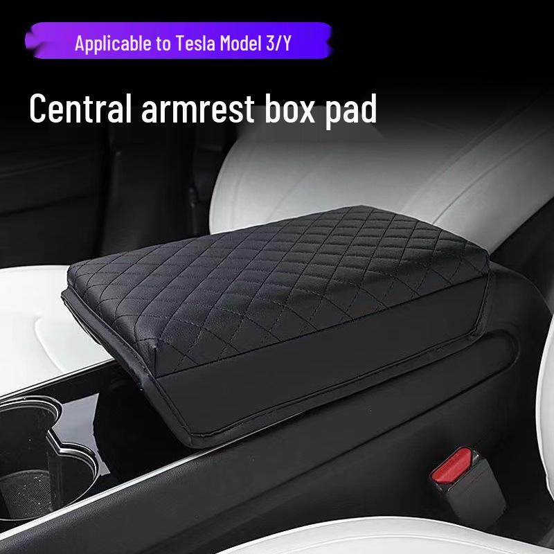 Tesla Model 3/Y Console Armrest Pad: Elevated, Thickened Protective Cover Box
