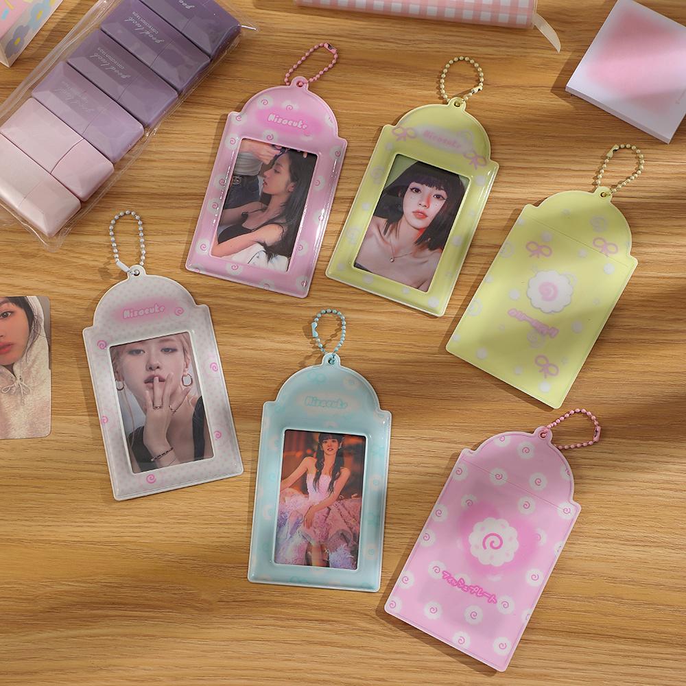 3inch Fish Cake Card Holder Kpop Pocards Protector Pendant Fashion Mini Po Album Idol Po Sleeves Keyring