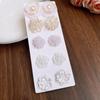 10pcs/Set High-end Artificial Pearls Earrings White Flower Flower Stud Earrings For Women Girls